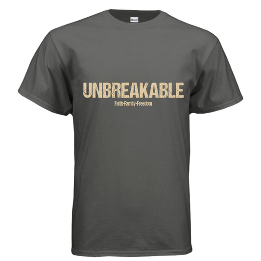 Unbreakable Faith T-Shirt (Flesh color Letter) CHARCOAL Salvation Clothing and Accessories Apparel