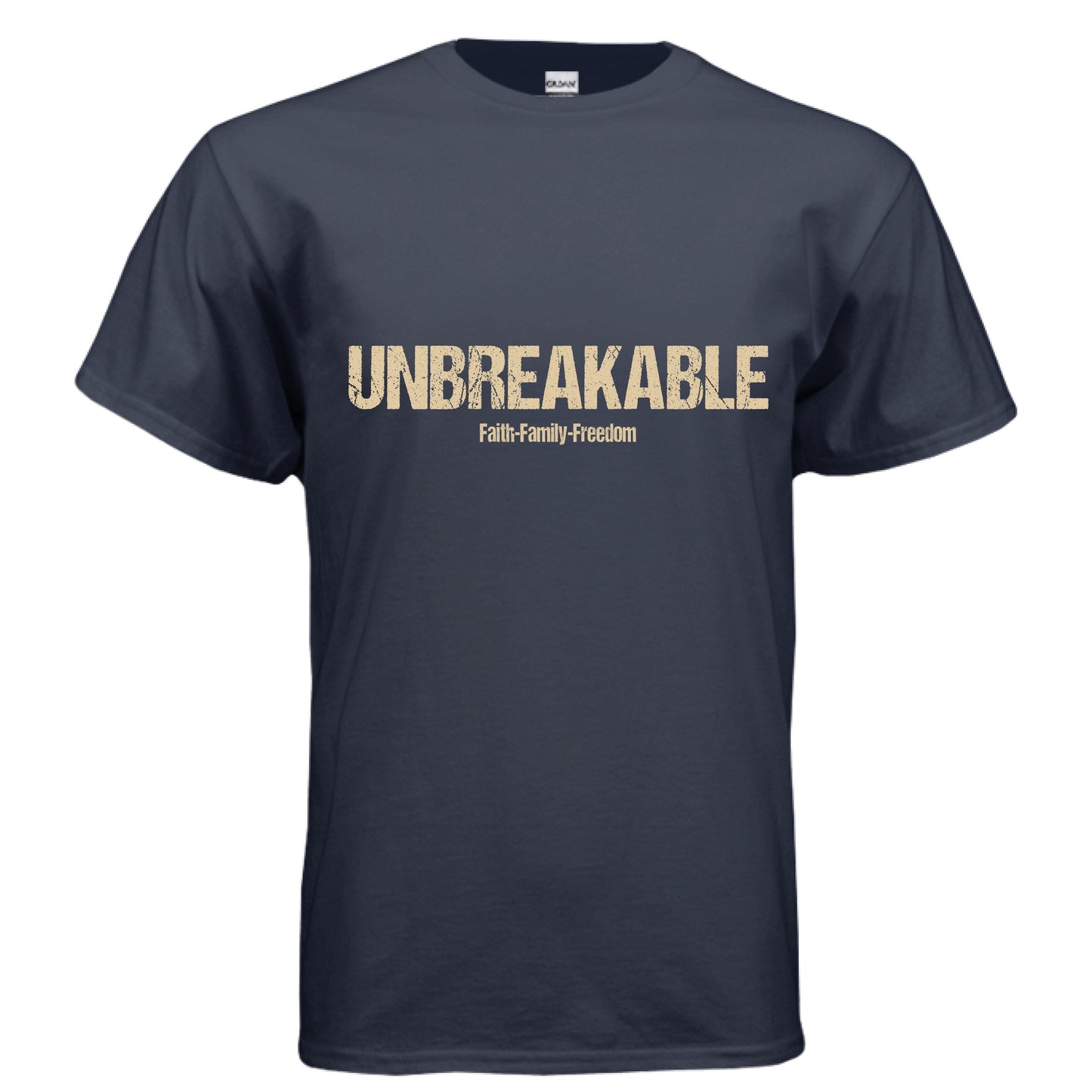 Unbreakable Faith T-Shirt (Flesh color Letter) NAVY Salvation Clothing and Accessories Apparel