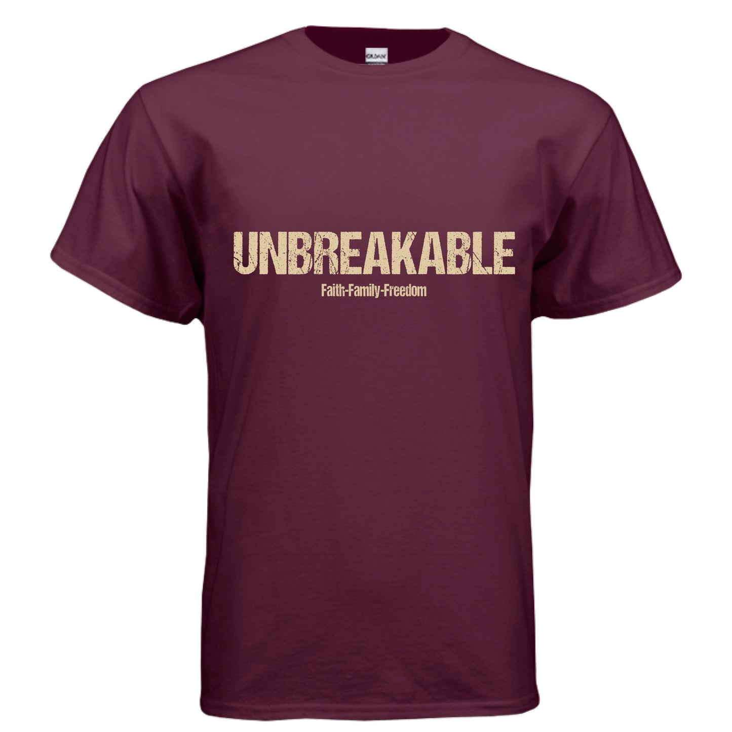 Unbreakable Faith T-Shirt (Flesh color Letter) MAROON Salvation Clothing and Accessories Apparel