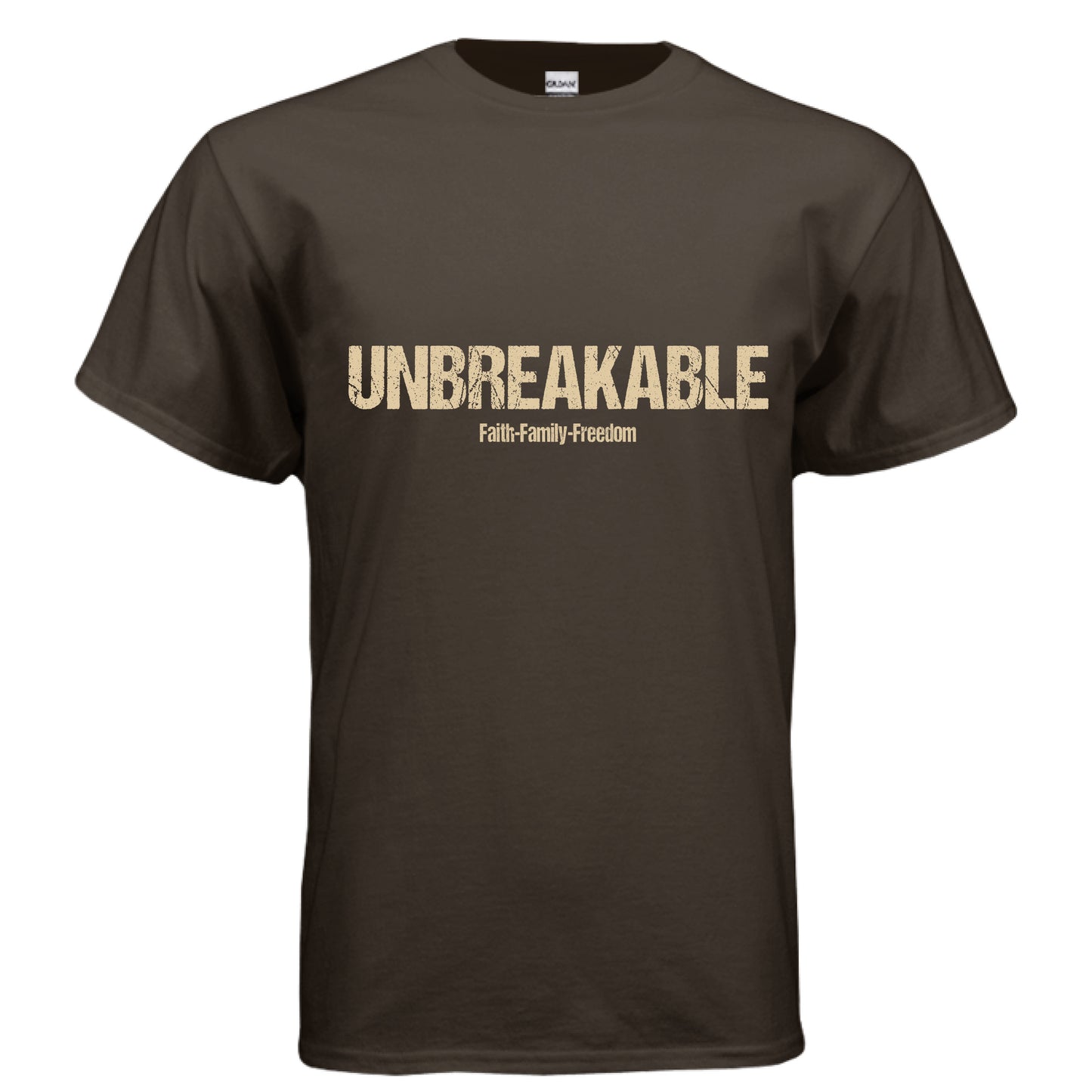 Unbreakable Faith T-Shirt (Flesh color Letter) DARK CHOCOLATE Salvation Clothing and Accessories Apparel