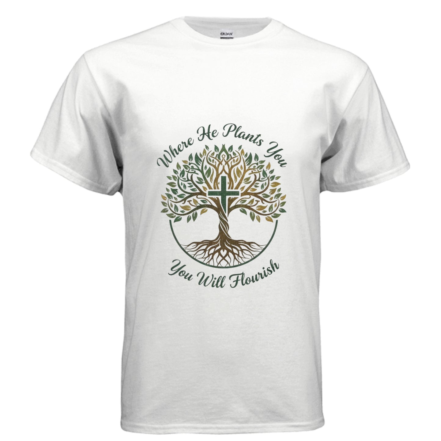 Where He Plants You Faith T-Shirt WHITE Salvation Clothing and Accessories Apparel