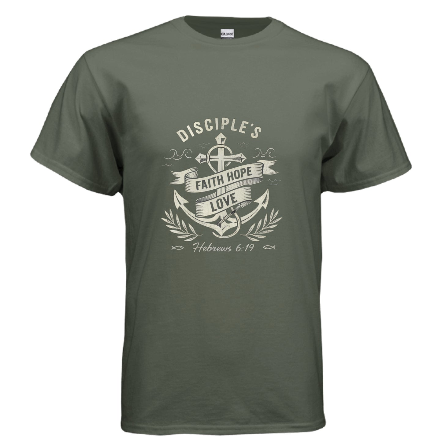 Disciples Faith T-Shirt MILITARY GREEN Salvation Clothing and Accessories Apparel