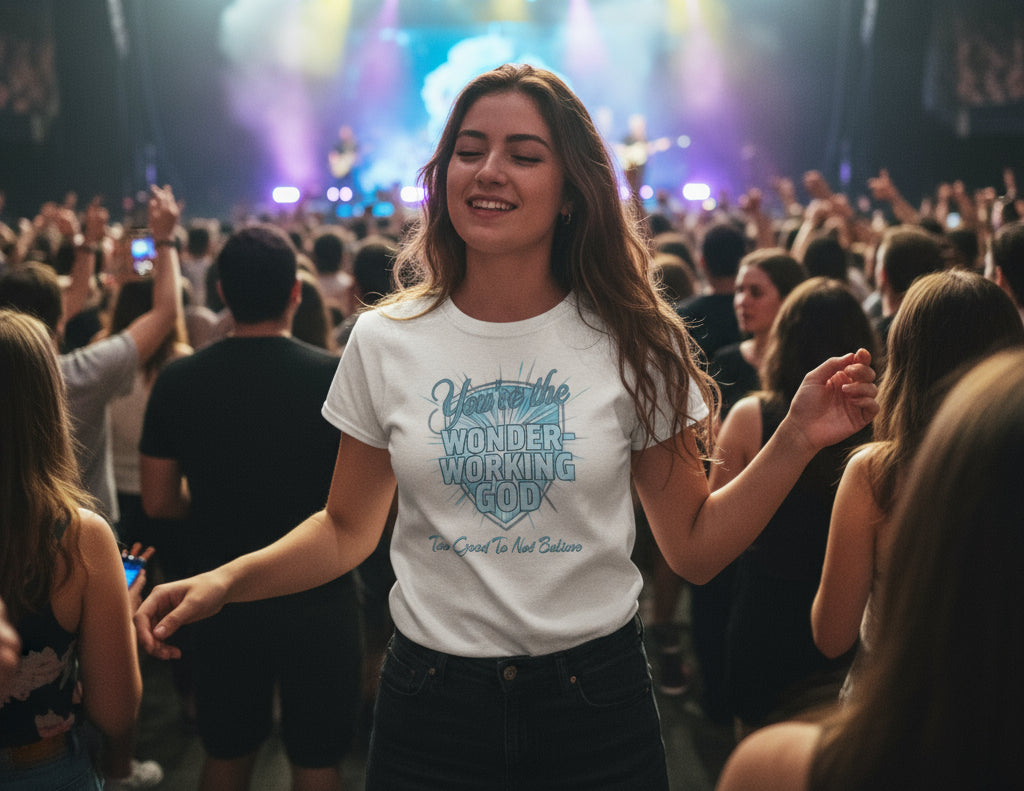 Wonder Working God Faith T-Shirt (Brandon Lake Inspired) WHITE Salvation Clothing and Accessories Apparel