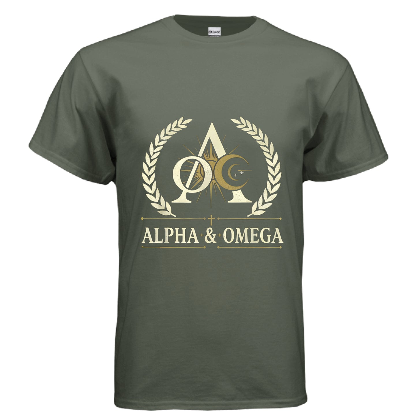 Alpha and Omega Faith T-Shirt MILITARY GREEN Salvation Clothing and Accessories Apparel