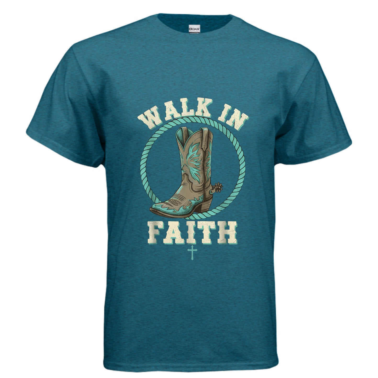 Walk in Faith Faith T-Shirt ANTIQUE SAPPHIRE Salvation Clothing and Accessories Apparel