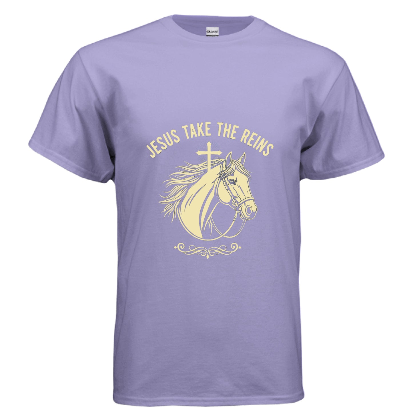 Jesus Take the Reins Faith T-Shirt VIOLET Salvation Clothing and Accessories Apparel