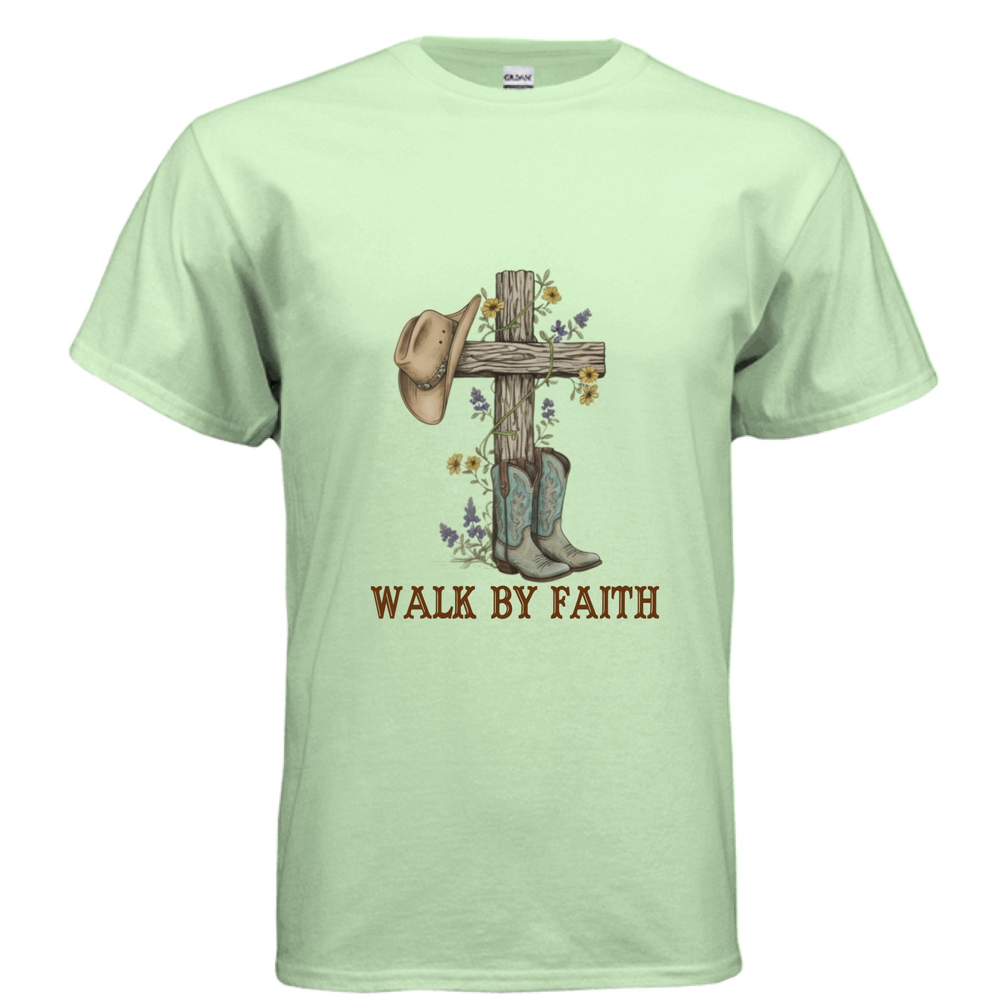 Walk by Faith Boots Faith T-Shirt MINT GREEN Salvation Clothing and Accessories Apparel