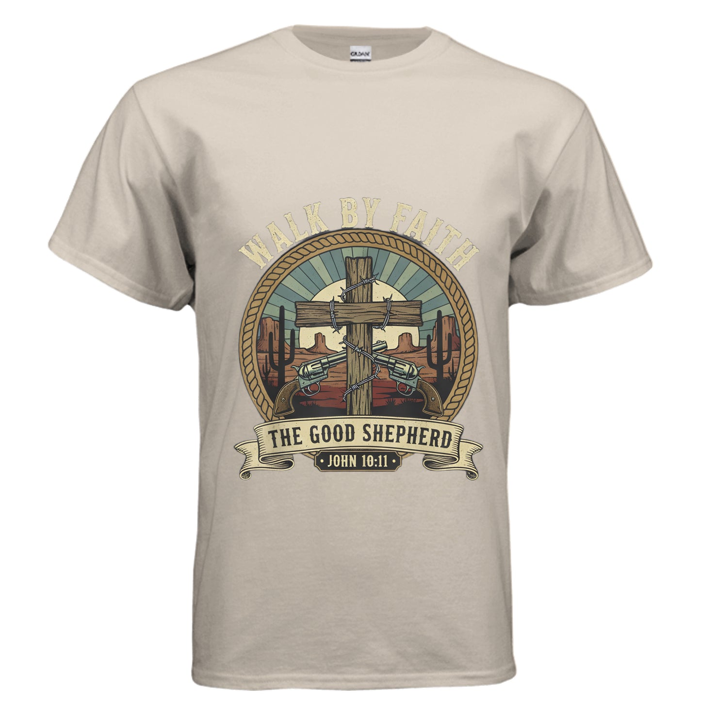The Good Shepherd Faith T-Shirt SAND Salvation Clothing and Accessories Apparel
