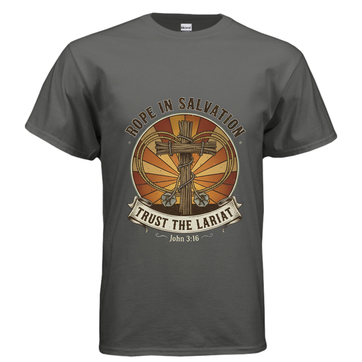 Rope in Salvation Faith T-Shirt CHARCOAL Salvation Clothing and Accessories Apparel