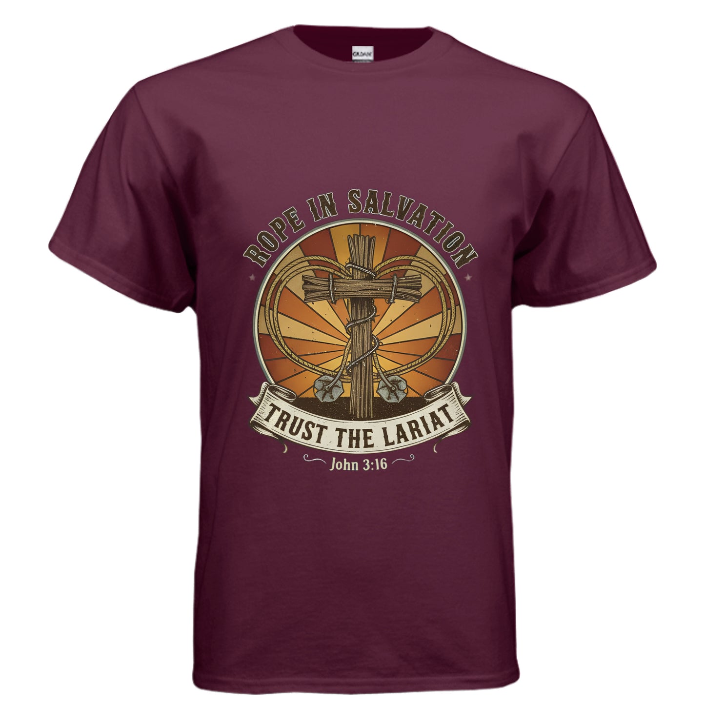 Rope in Salvation Faith T-Shirt MAROON Salvation Clothing and Accessories Apparel