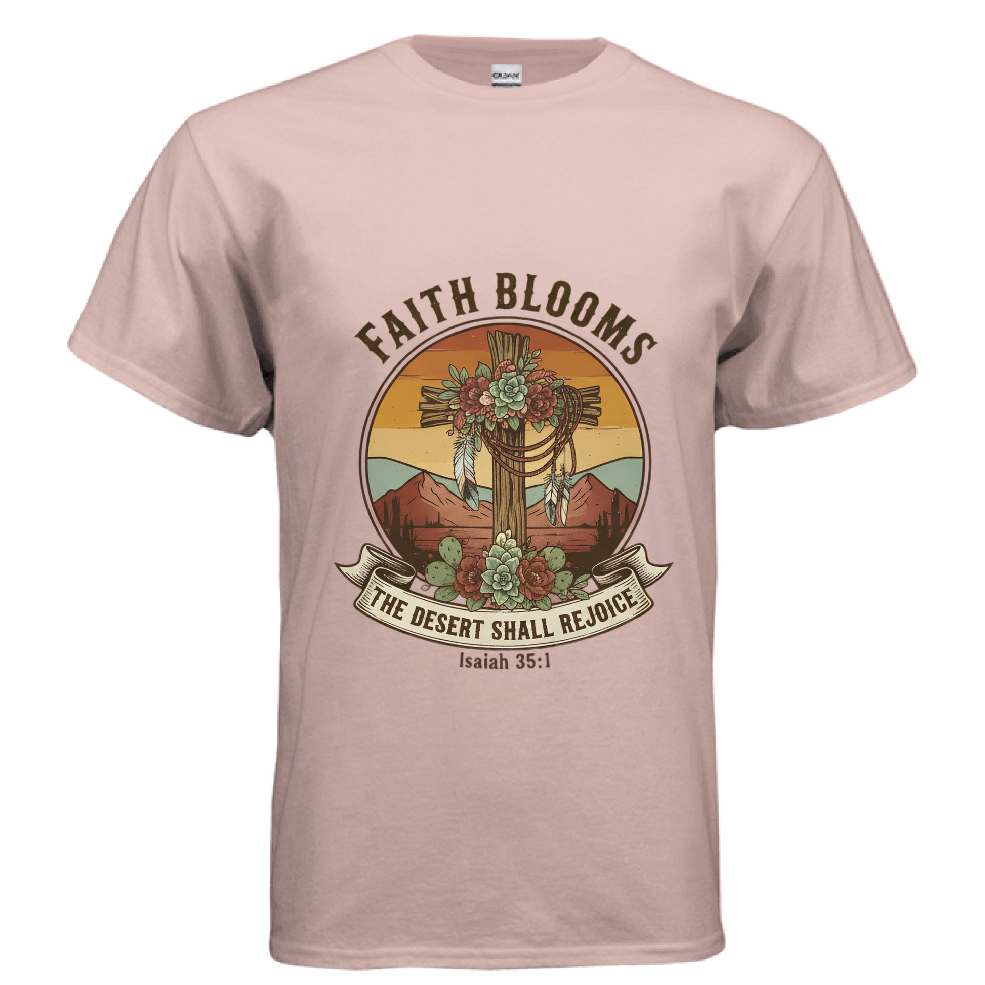 Faith Blooms Faith T-Shirt Dusty Rose Salvation Clothing and Accessories Apparel