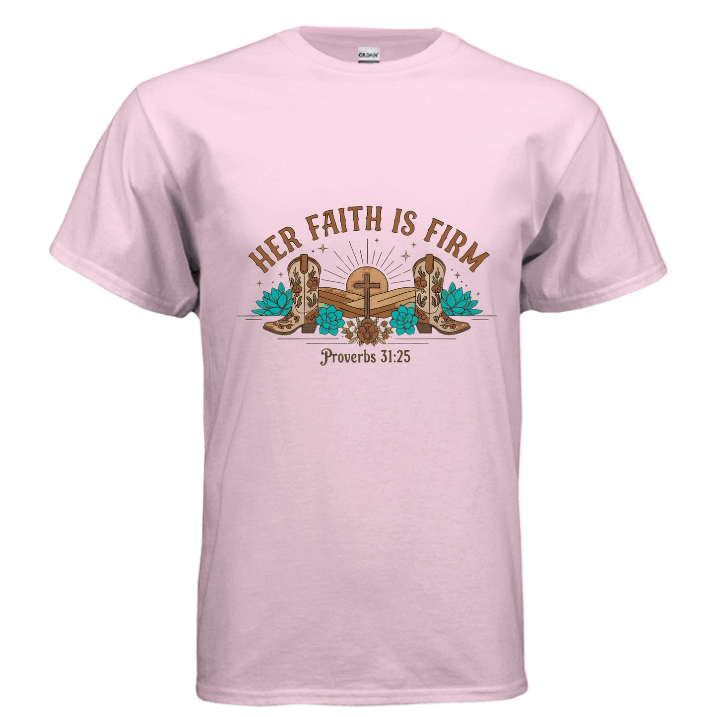 Her Faith is Firm Faith T-Shirt LIGHT PINK Salvation Clothing and Accessories Apparel