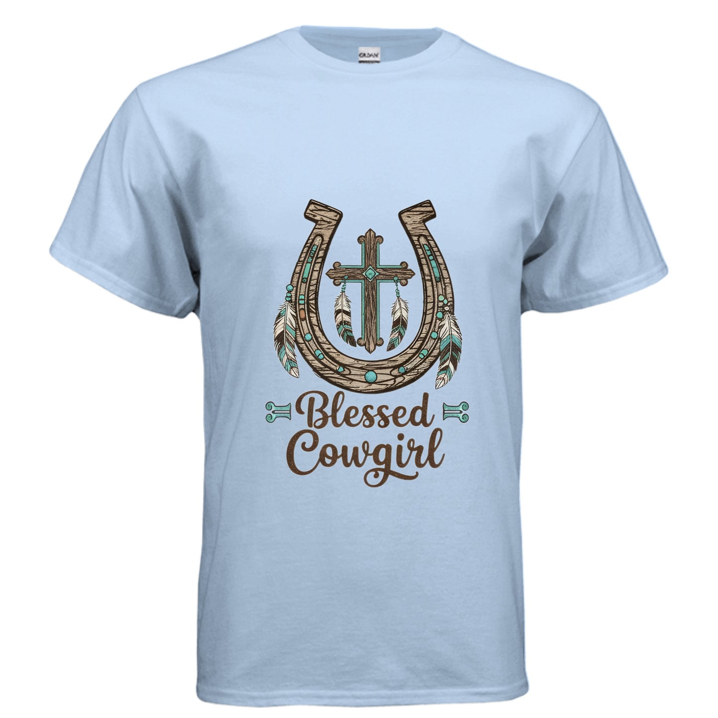 Blessed Cowgirl Faith T-Shirt LIGHT BLUE Salvation Clothing and Accessories Apparel
