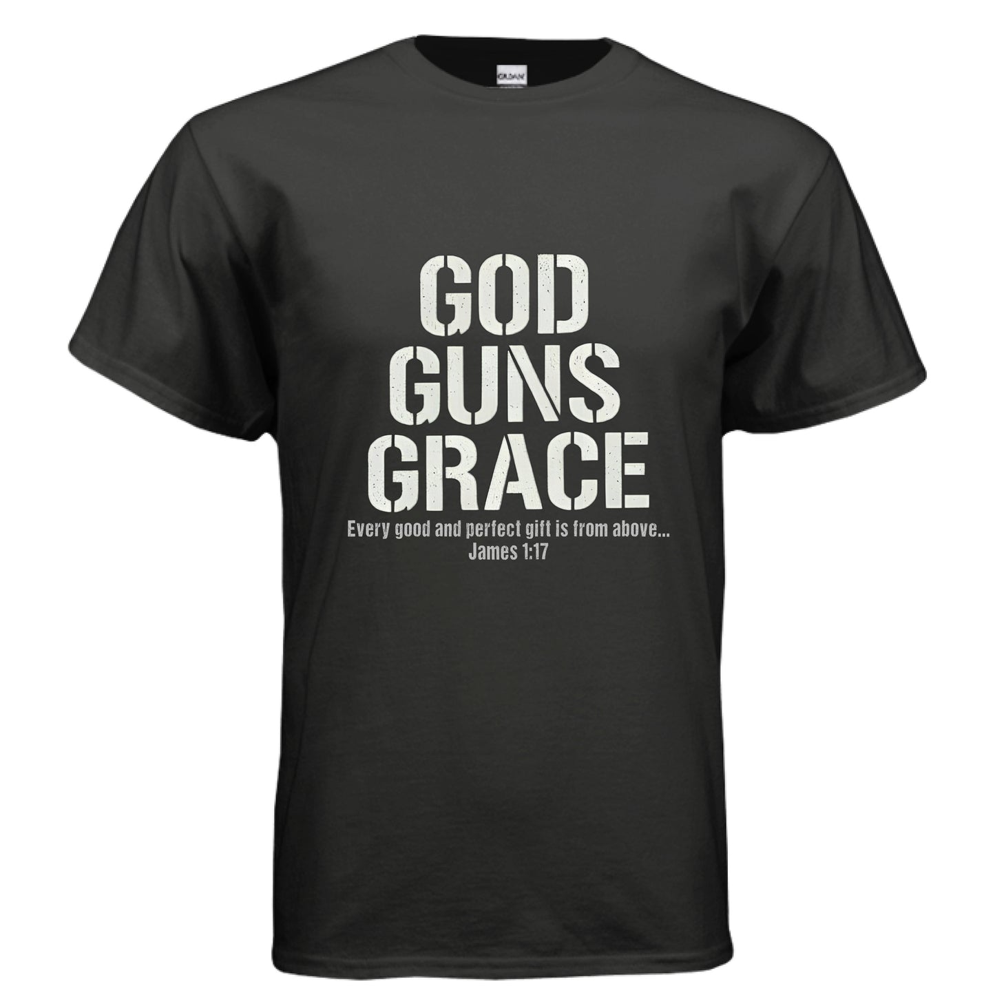 God Guns Grace Faith T-Shirt BLACK Salvation Clothing and Accessories Apparel