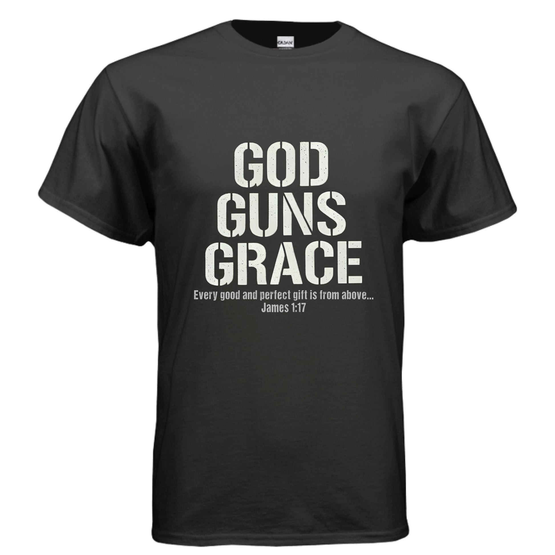 God Guns Grace Faith T-Shirt BLACK Salvation FaithWear Apparel