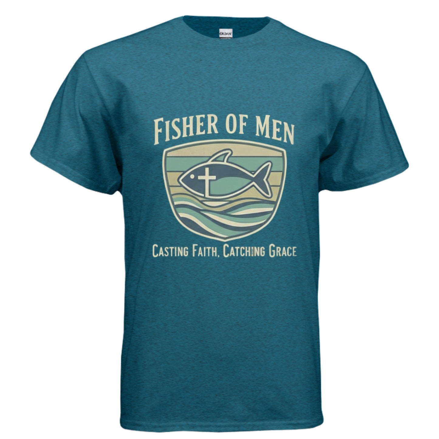 Fisher of Men Faith T-Shirt ANTIQUE SAPPHIRE Salvation Clothing and Accessories Apparel