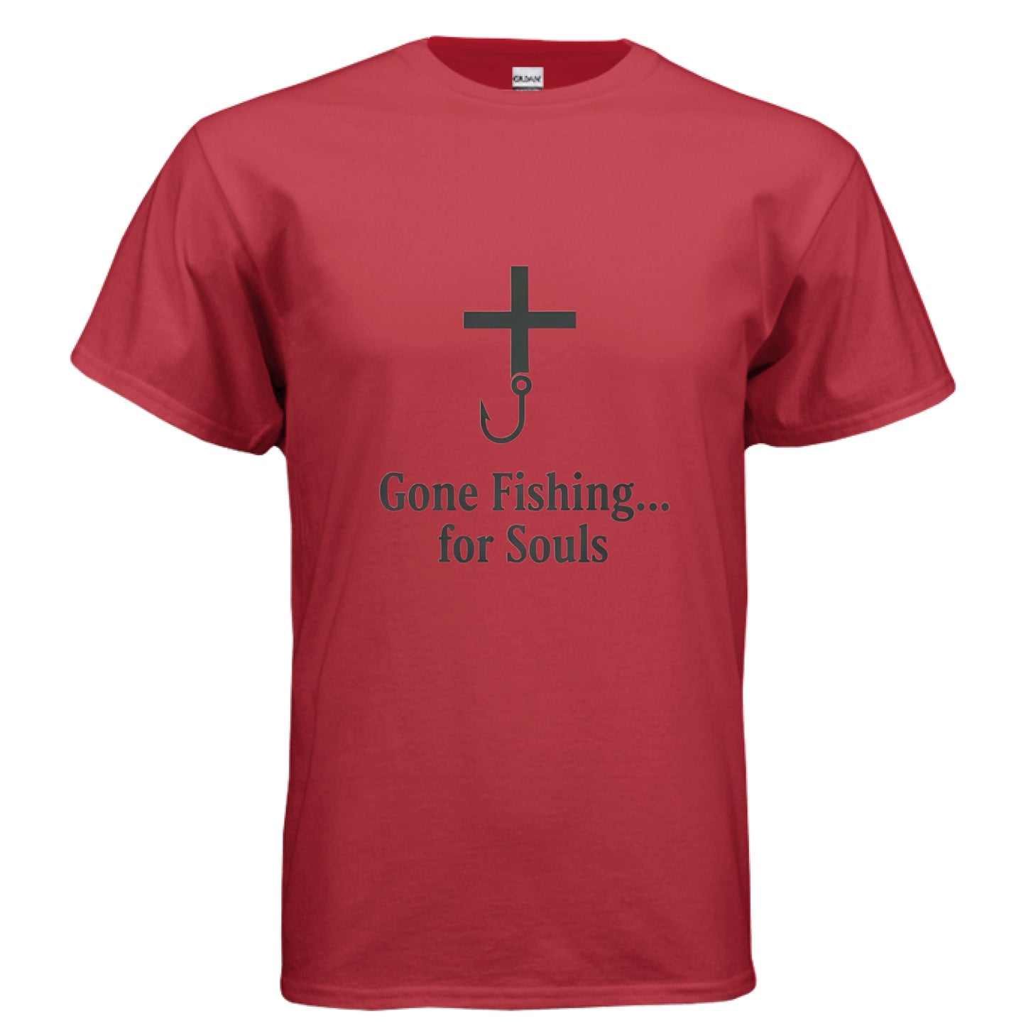 Gone Fishing Faith T-Shirt RED Salvation Clothing and Accessories Apparel