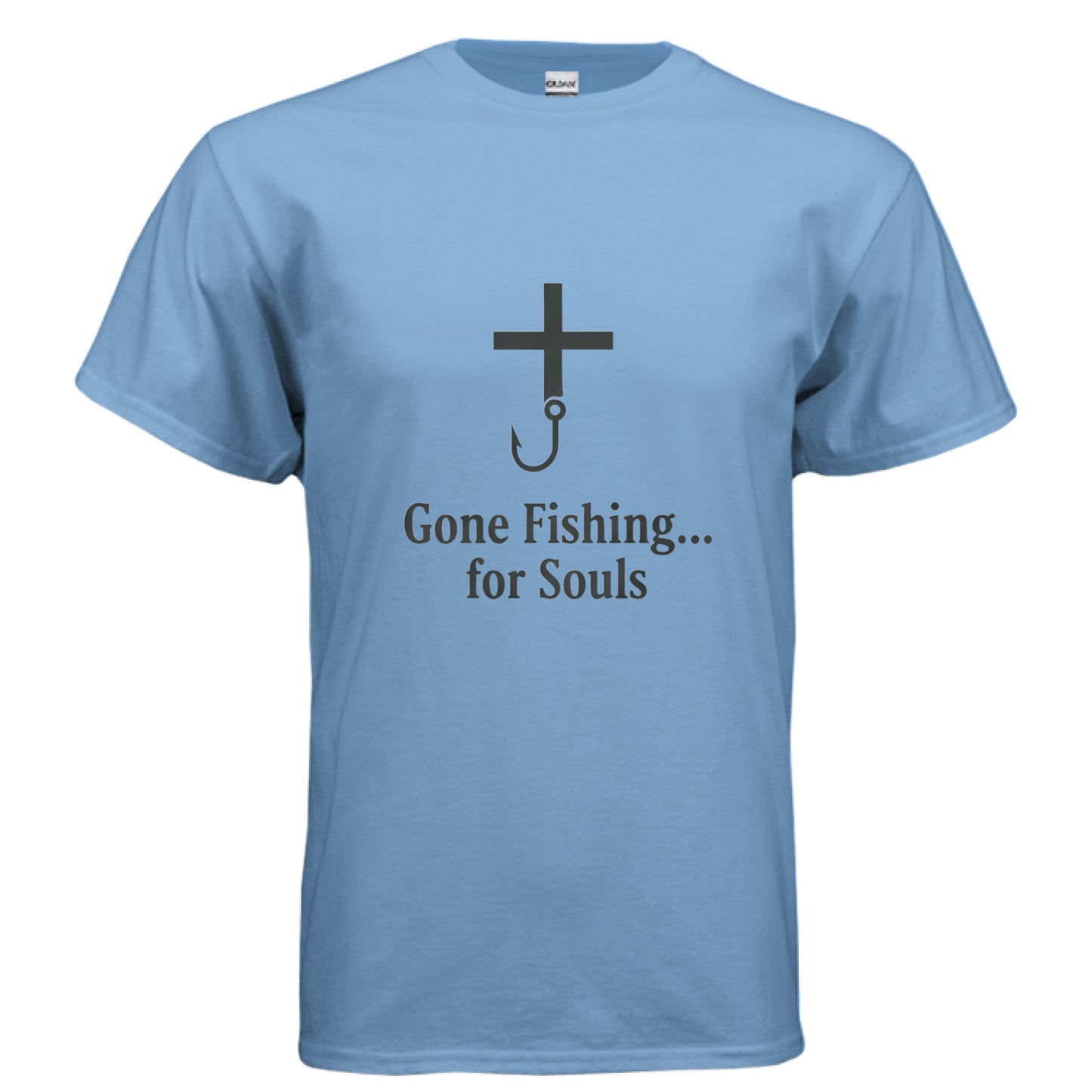 Gone Fishing Faith T-Shirt CAROLINA BLUE Salvation Clothing and Accessories Apparel