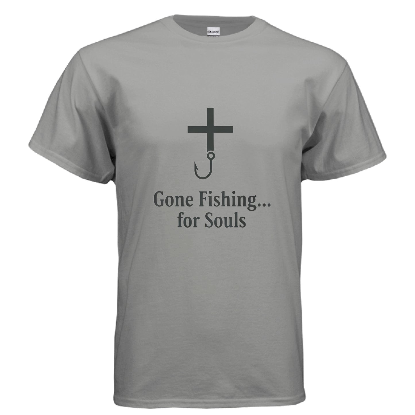 Gone Fishing Faith T-Shirt GRAVEL Salvation Clothing and Accessories Apparel