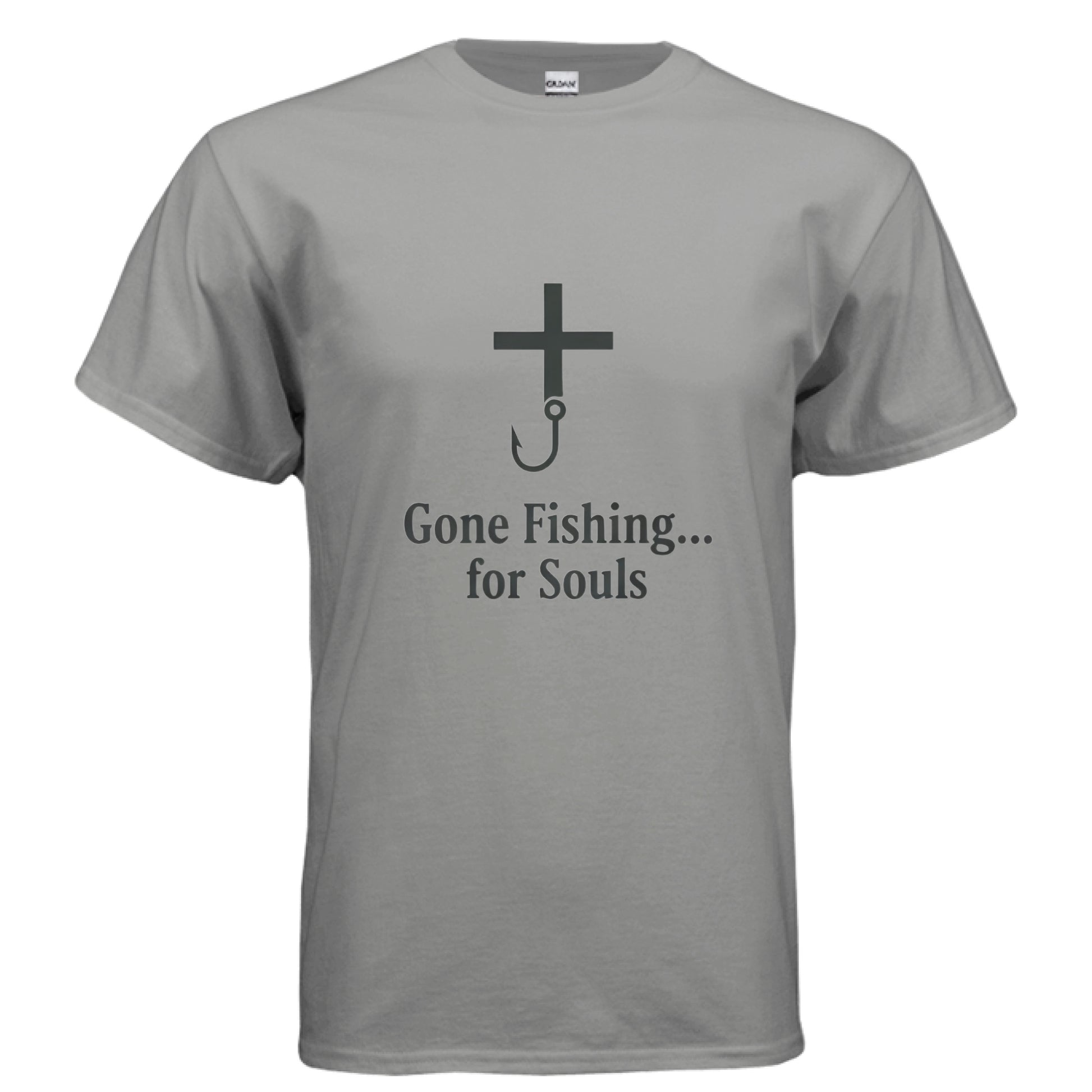 Gone Fishing Faith T-Shirt GRAVEL Salvation Clothing and Accessories Apparel