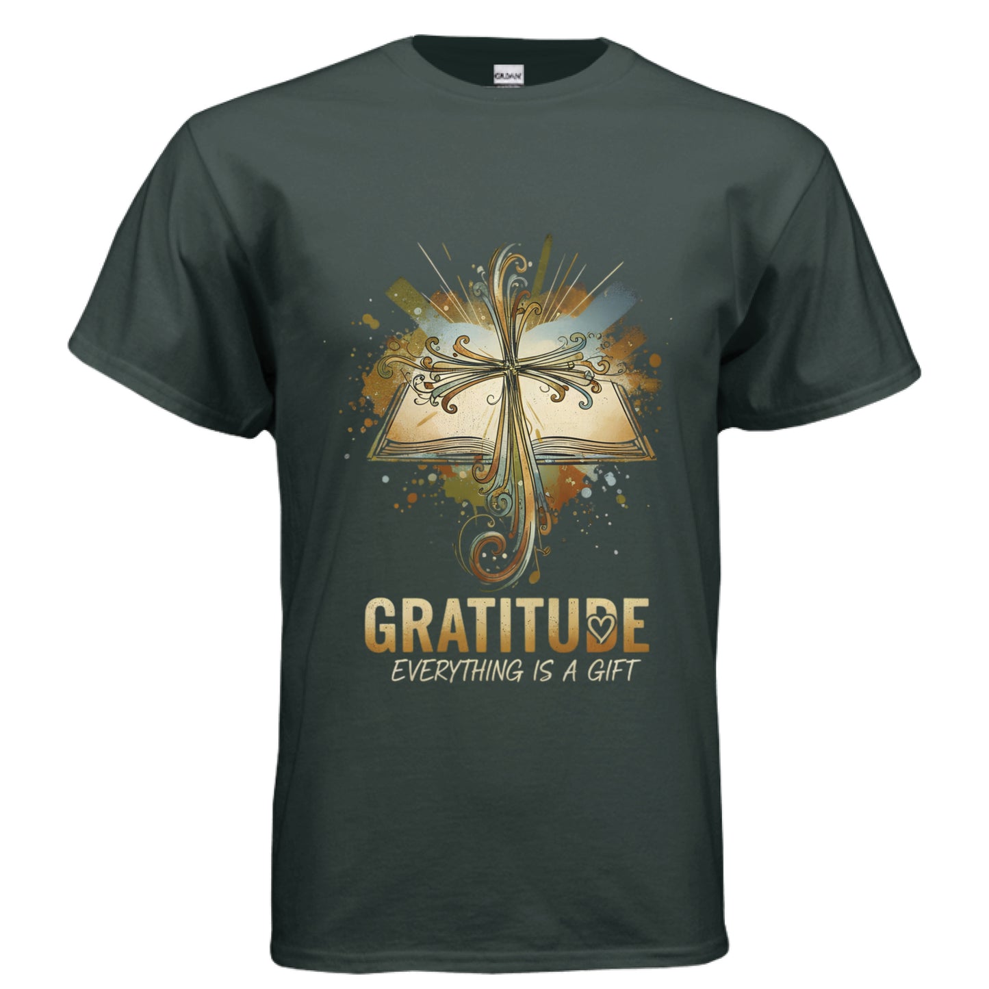 Gratitude Faith T-Shirt (Brandon Lake inspired) FOREST GREEN Salvation Clothing and Accessories Apparel