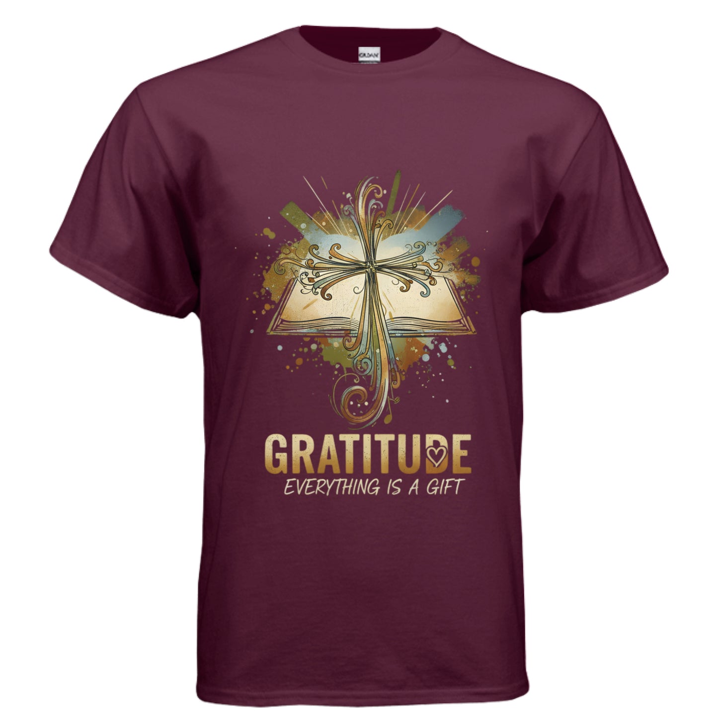 Gratitude Faith T-Shirt (Brandon Lake inspired) MAROON Salvation Clothing and Accessories Apparel
