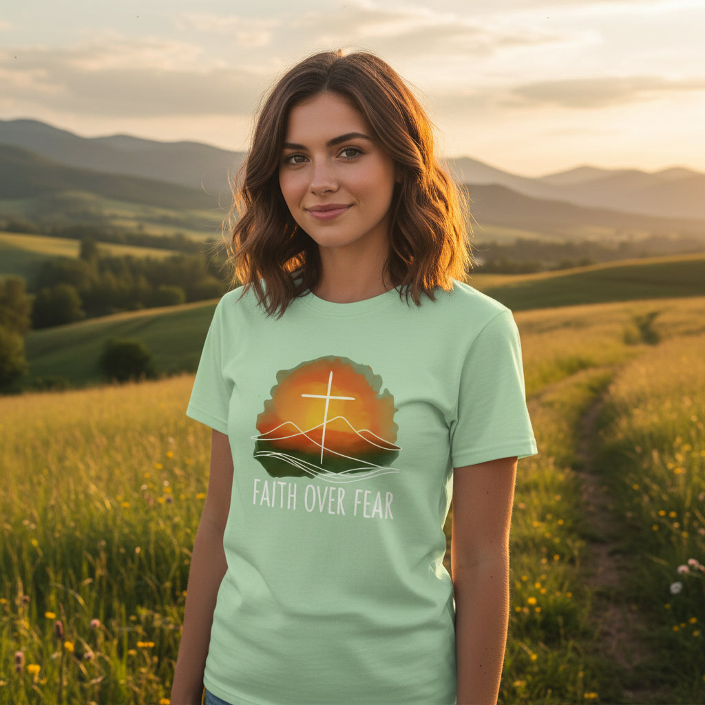 Faith Over Fear Faith T-Shirt MINT GREEN Salvation Clothing and Accessories Apparel