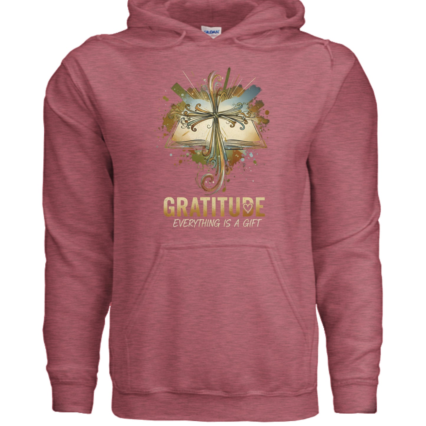 Gratitude Faith Hoodie (Brandon Lake inspired) Heather Sport Scarlet Red Salvation Clothing and Accessories Apparel