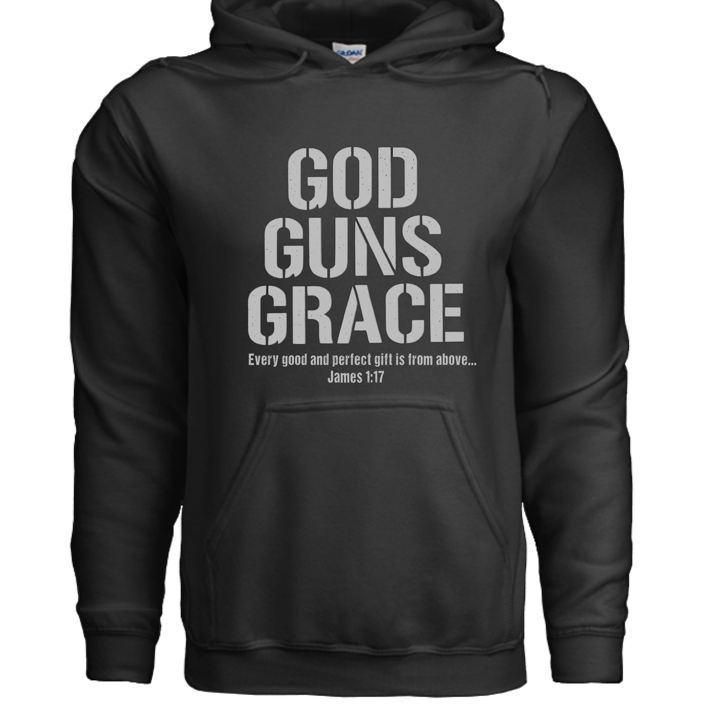 God Guns Grace Faith Hoodie BLACK Salvation Clothing and Accessories Apparel