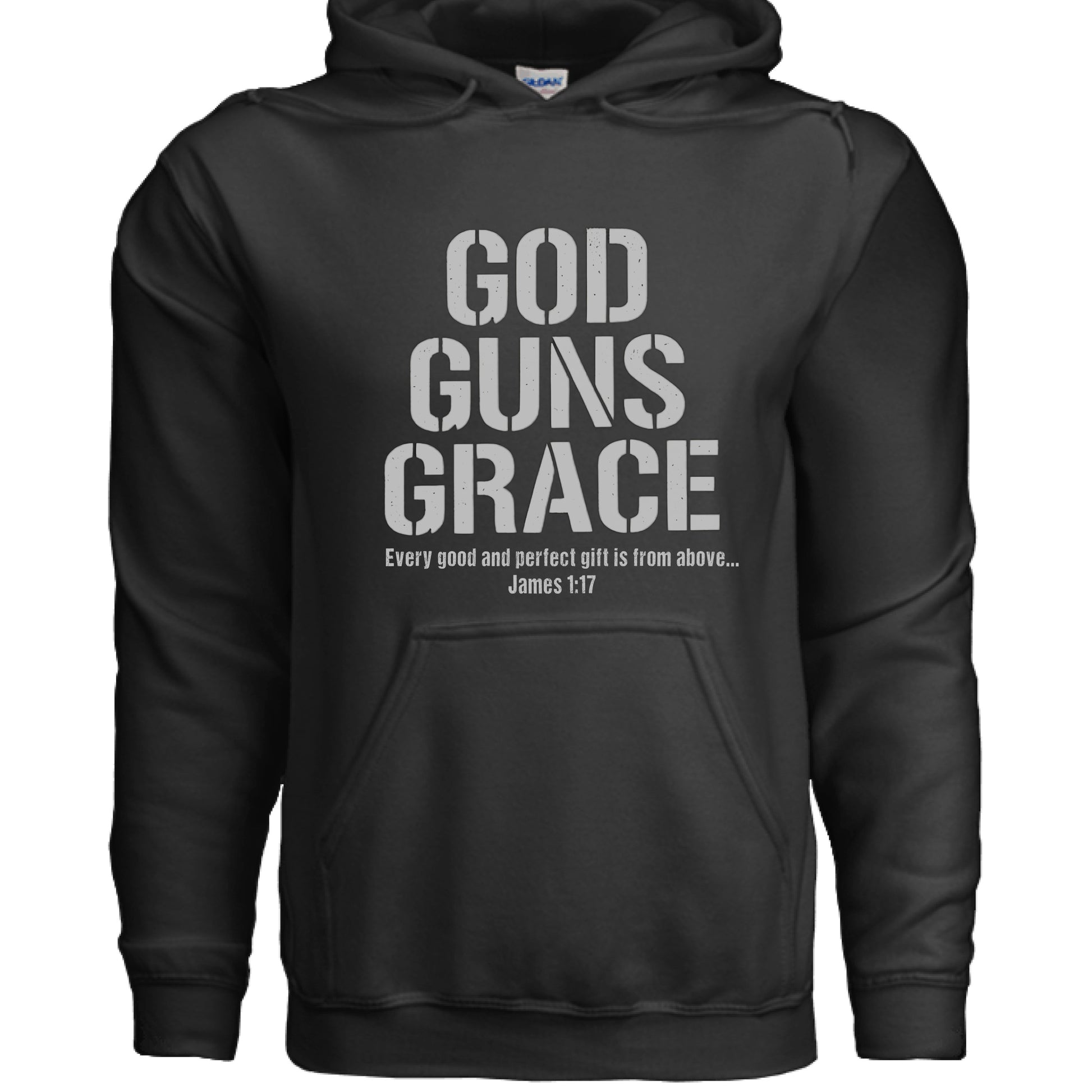 God Guns Grace Faith Hoodie BLACK Salvation FaithWear Apparel
