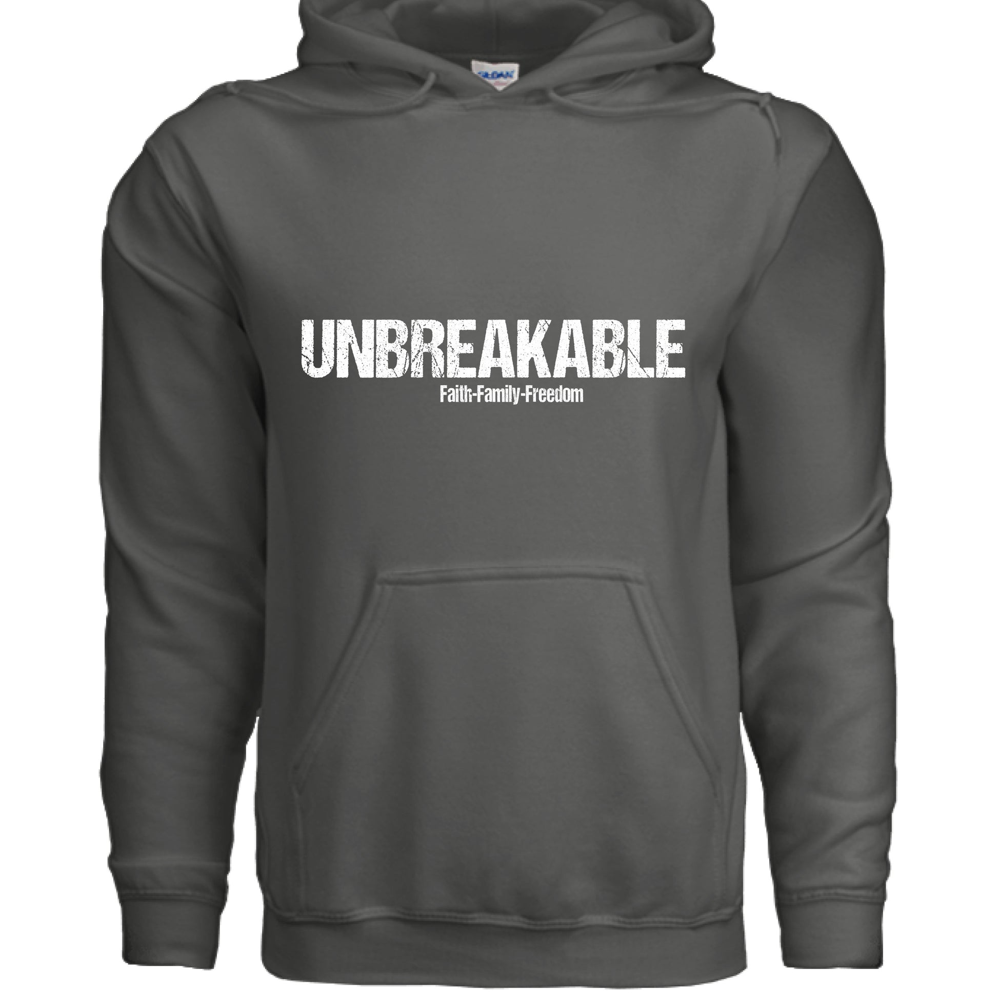Unbreakable Faith Hoodie CHARCOAL Salvation Clothing and Accessories Apparel