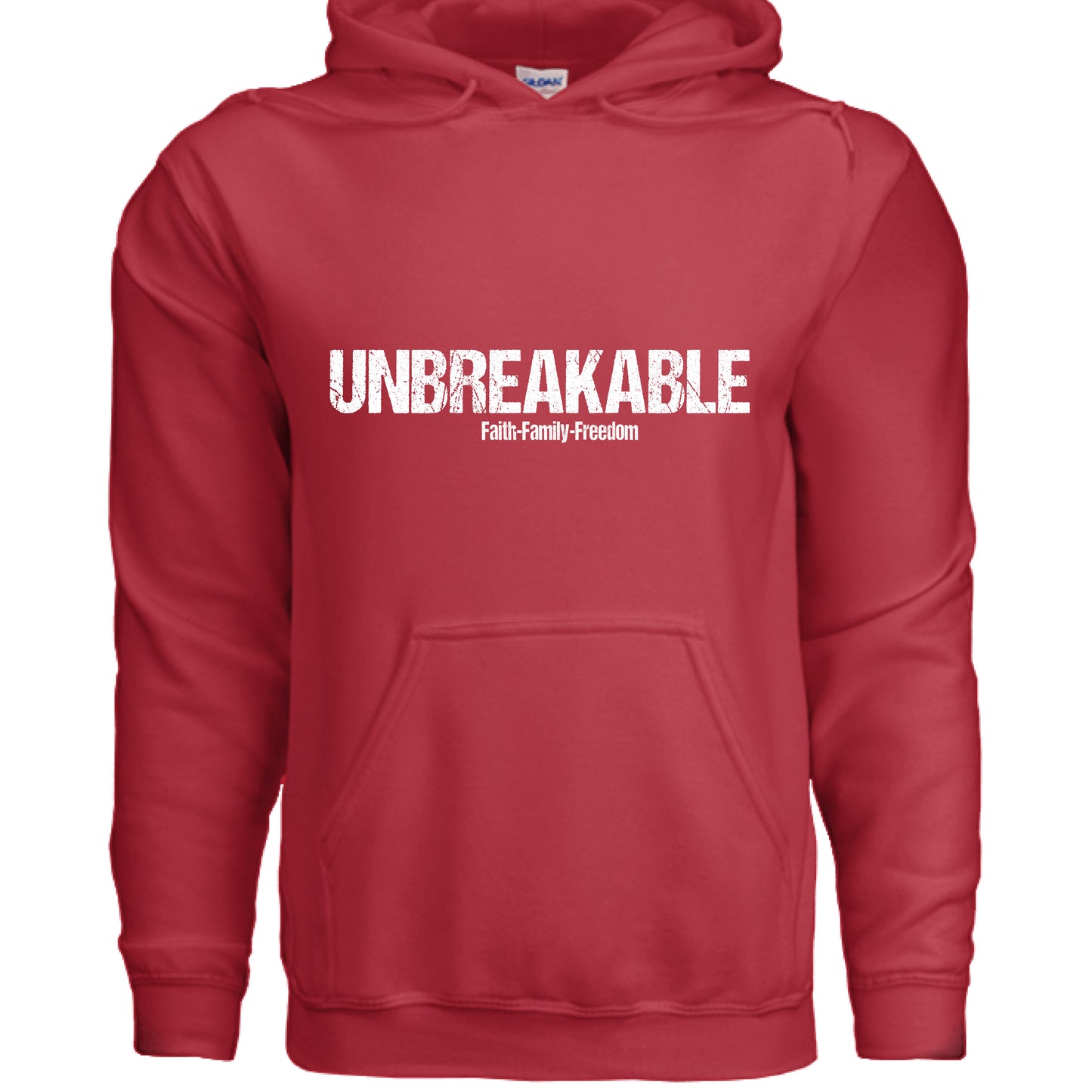 Unbreakable Faith Hoodie RED Salvation Clothing and Accessories Apparel
