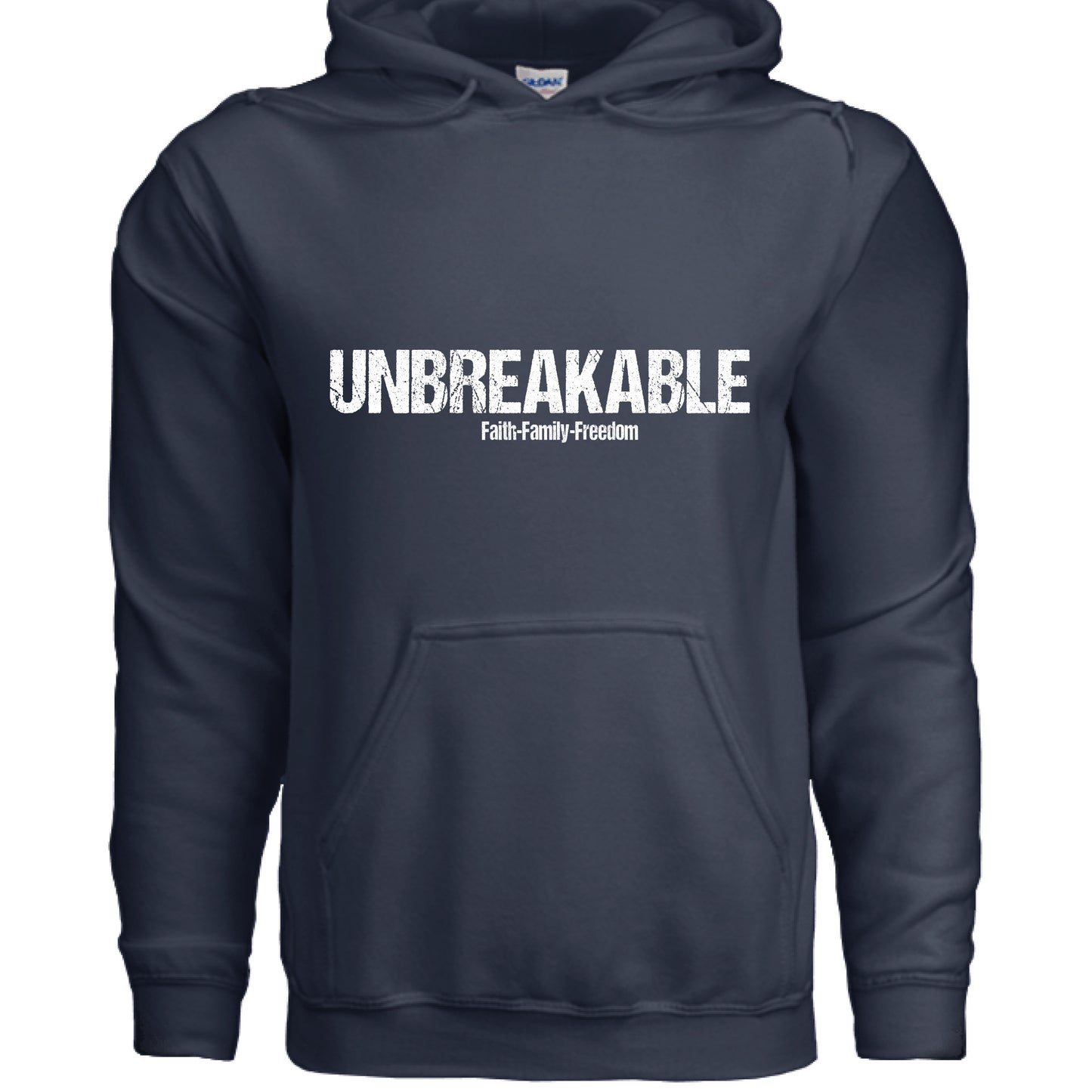 Unbreakable Faith Hoodie NAVY Salvation Clothing and Accessories Apparel