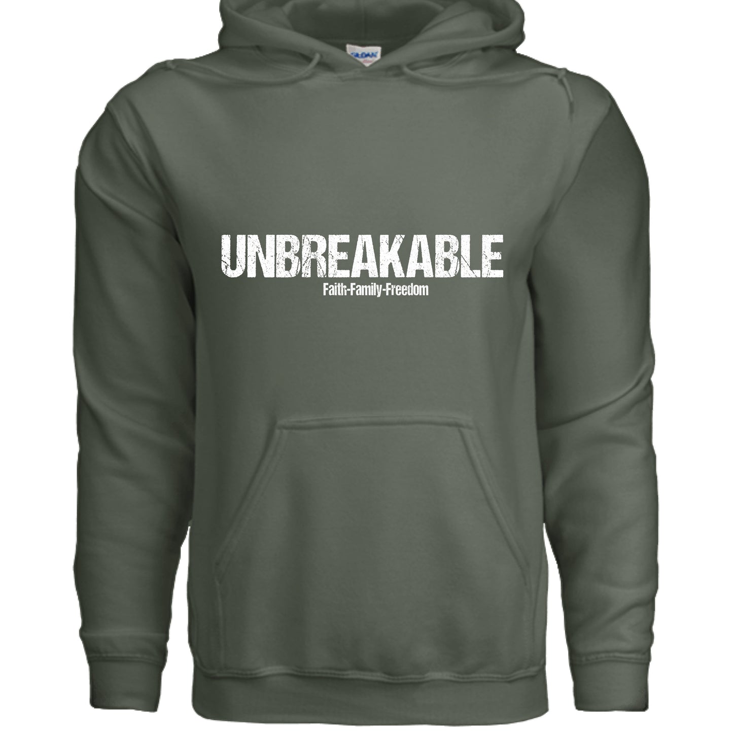 Unbreakable Faith Hoodie MILITARY GREEN Salvation Clothing and Accessories Apparel
