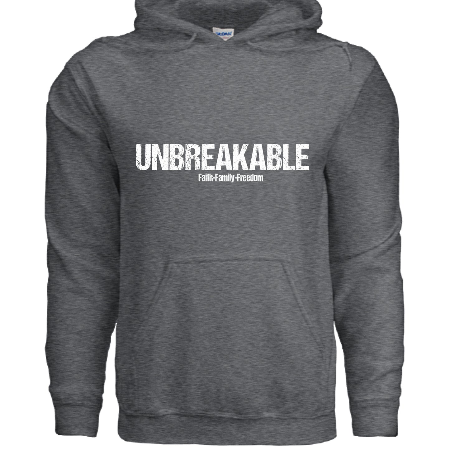 Unbreakable Faith Hoodie DARK HEATHER Salvation Clothing and Accessories Apparel