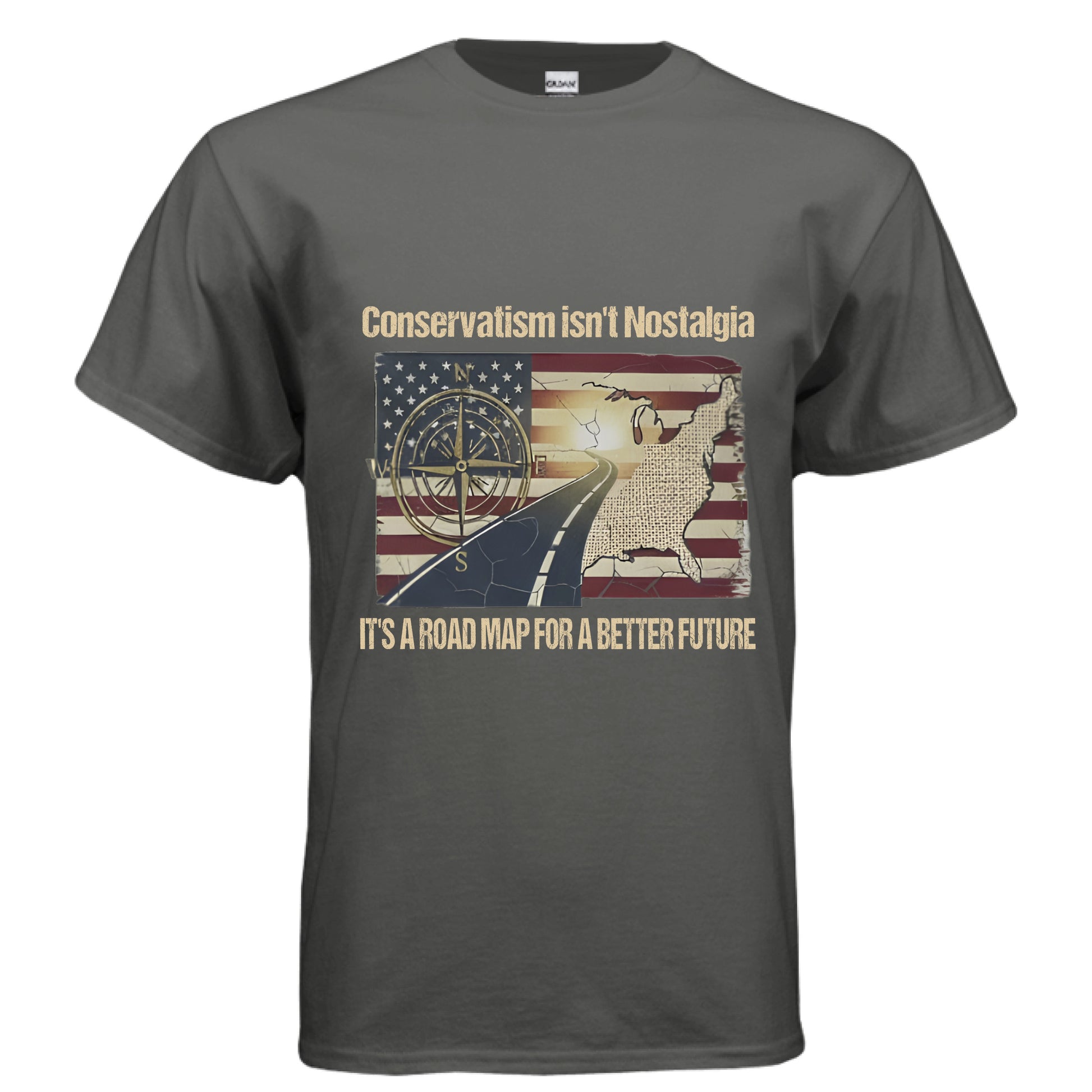Roadmap for a better future Patriot T-Shirt (Charlie Kirk Inspired) CHARCOAL Salvation Clothing and Accessories Apparel