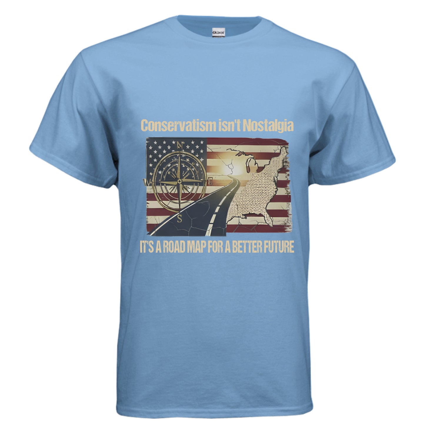 Roadmap for a better future Patriot T-Shirt (Charlie Kirk Inspired) CAROLINA BLUE Salvation Clothing and Accessories Apparel