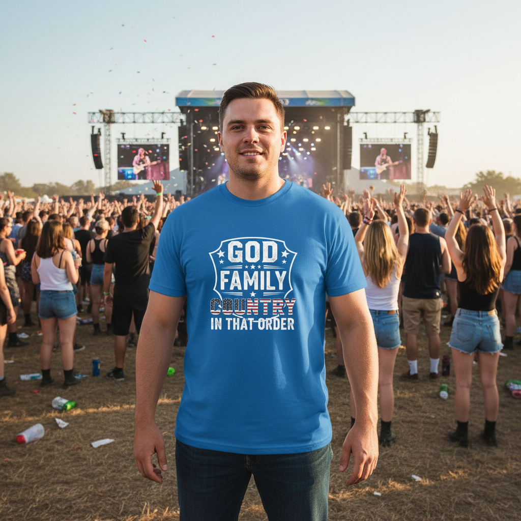 God Family Country in that order Faith Patriot T-Shirt (Charlie Kirk Inspired) Salvation Clothing and Accessories Apparel