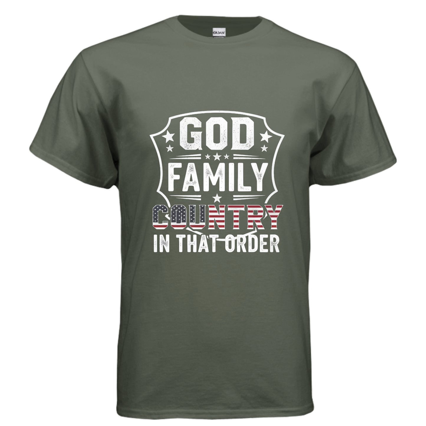 God Family Country in that order Faith Patriot T-Shirt (Charlie Kirk Inspired) Salvation Clothing and Accessories Apparel