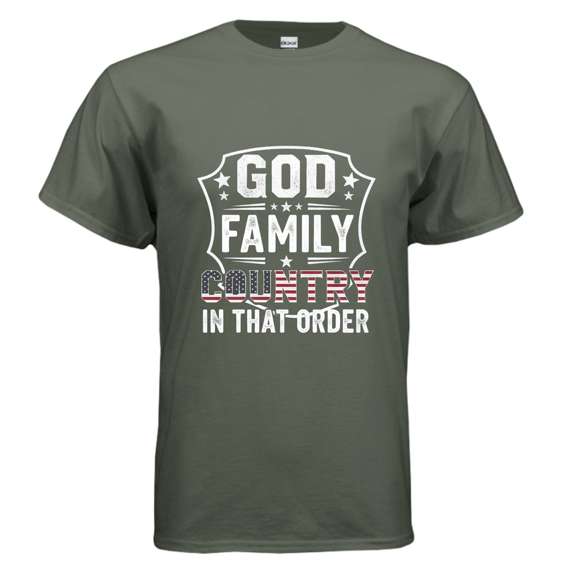 God Family Country in that order Faith Patriot T-Shirt (Charlie Kirk Inspired) Salvation Clothing and Accessories Apparel