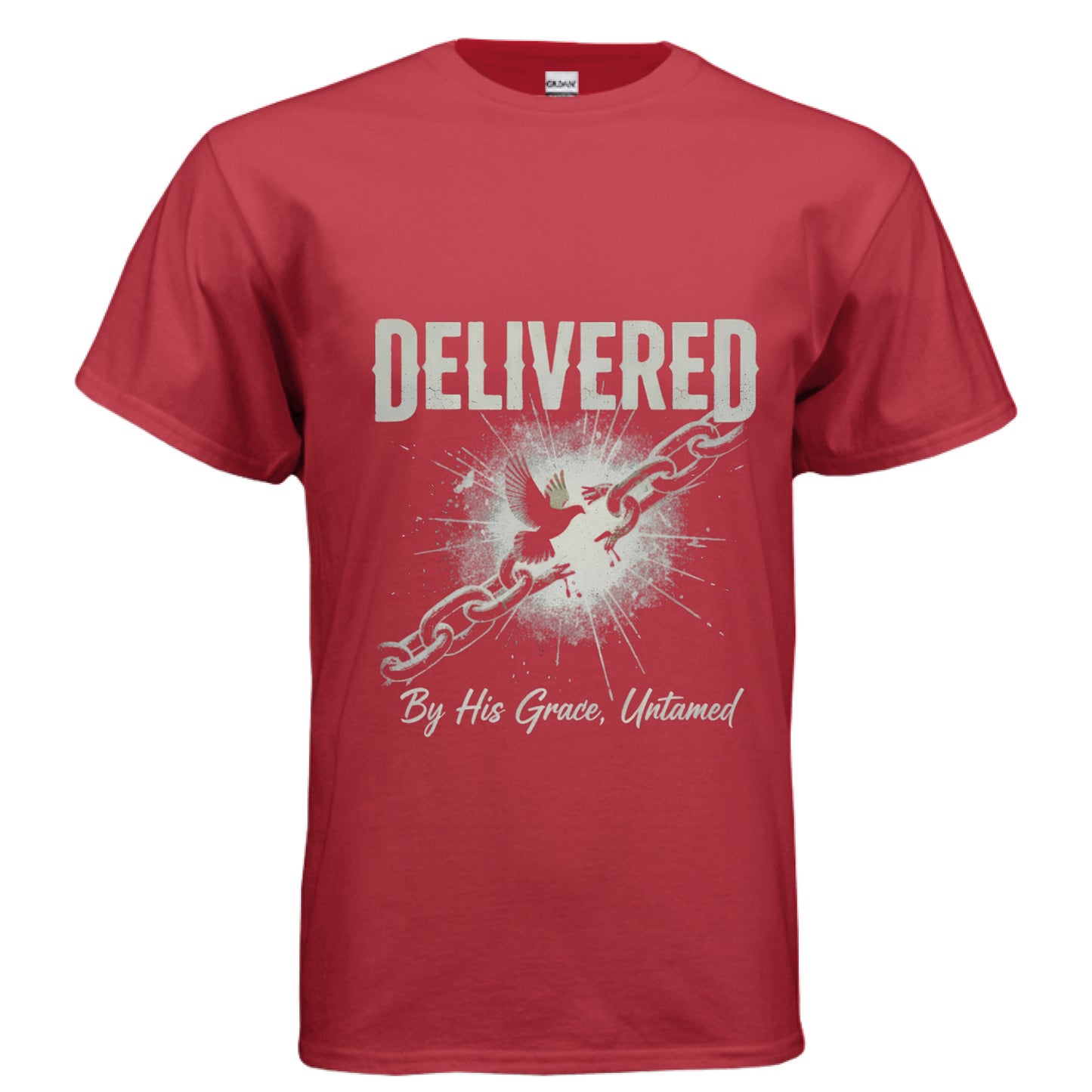 Delivered Faith T-Shirt RED Salvation Clothing and Accessories Apparel