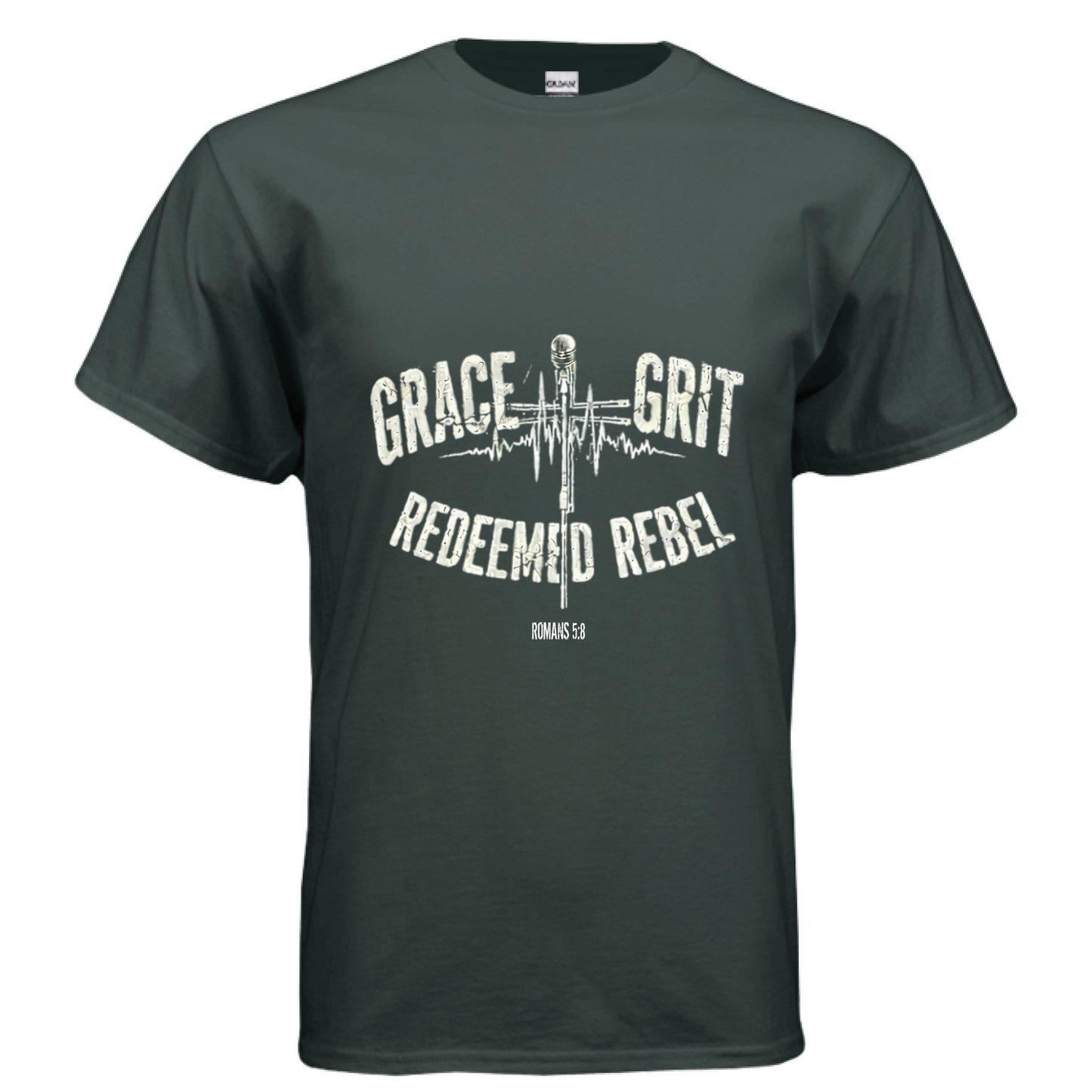 Grace and Grit Faith T-Shirt (Rock-n-Roll Inspired) FOREST GREEN Salvation Clothing and Accessories Apparel