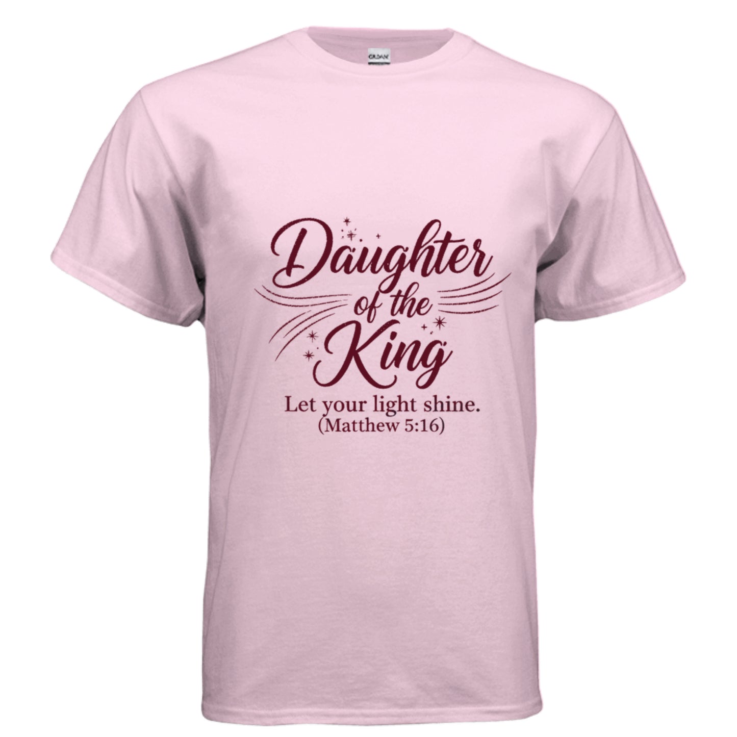Daughter Of the King Faith T-Shirt LIGHT PINK Salvation Clothing and Accessories Apparel