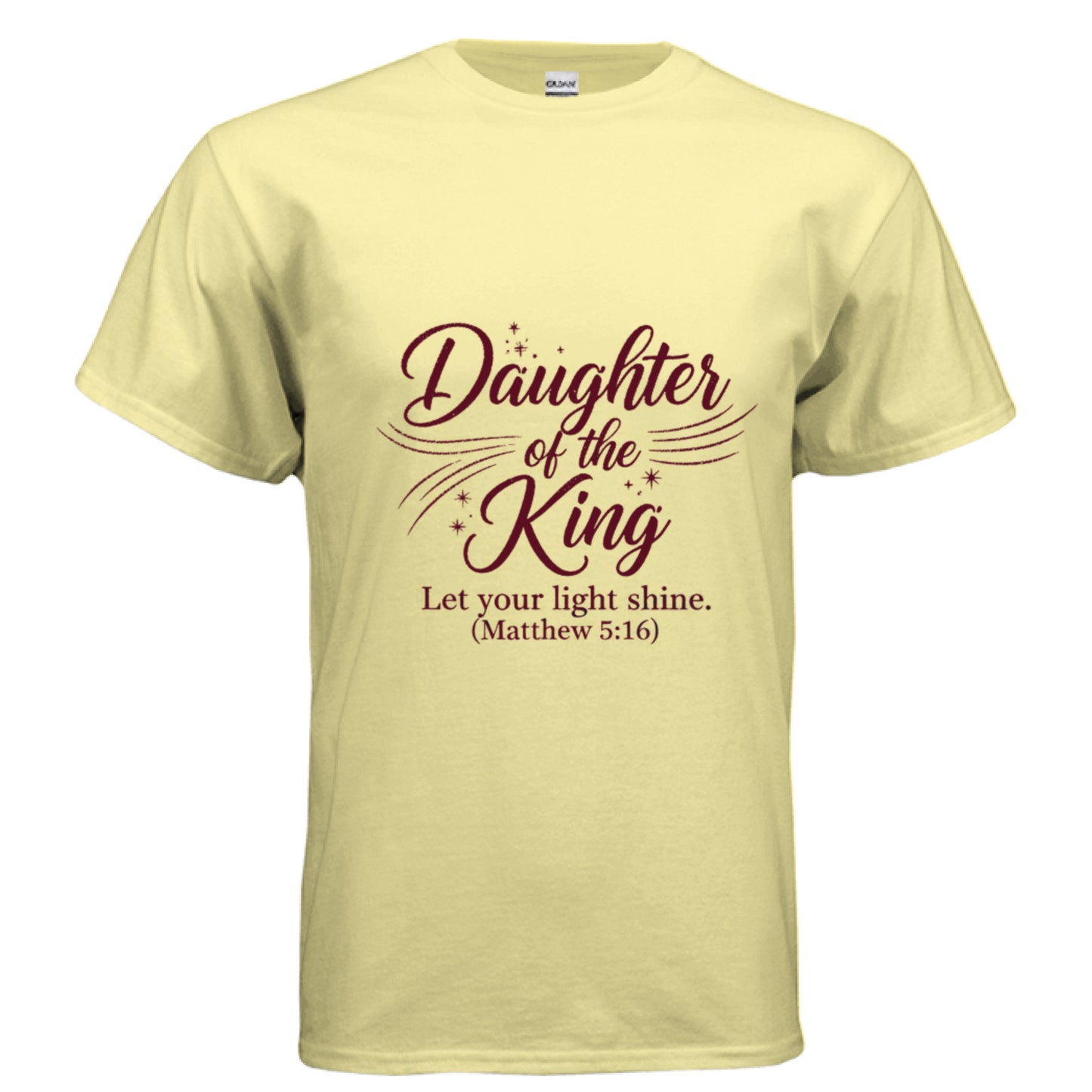 Daughter Of the King Faith T-Shirt CORNSILK Salvation Clothing and Accessories Apparel
