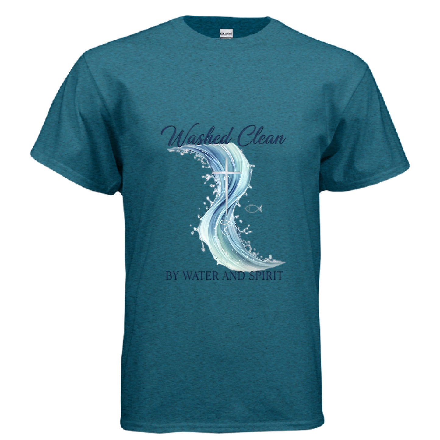 Washed Clean Faith T-Shirt (Baptism) ANTIQUE SAPPHIRE Salvation Clothing and Accessories Apparel