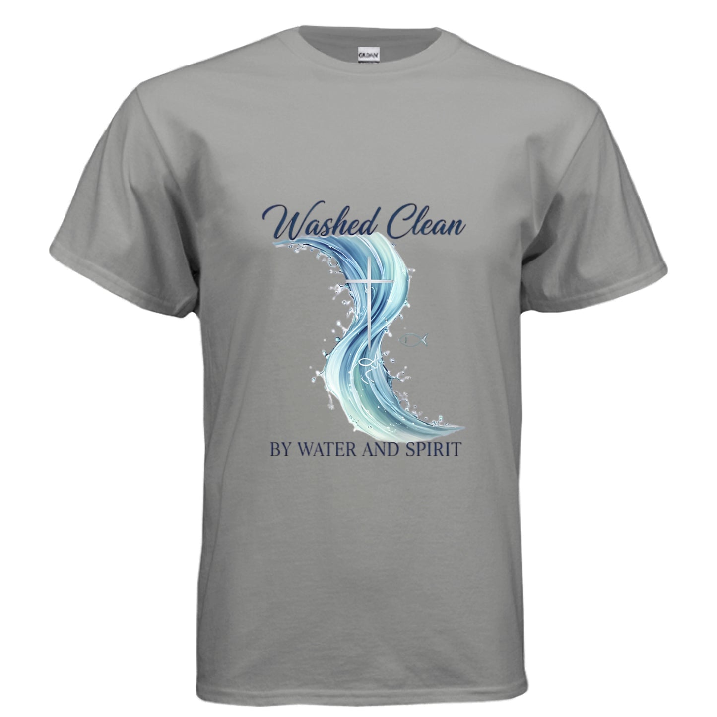Washed Clean Faith T-Shirt (Baptism) GRAVEL Salvation Clothing and Accessories Apparel
