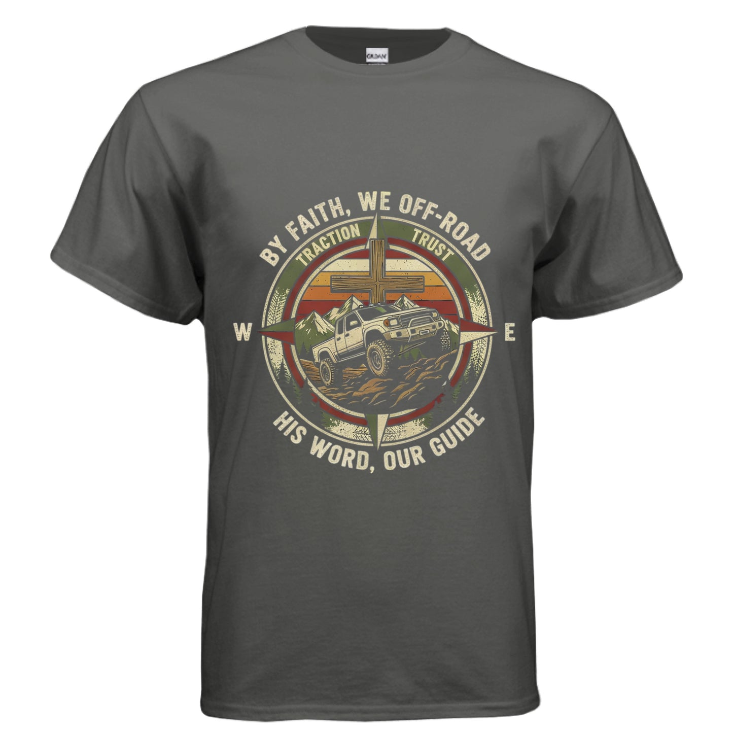 By Faith We Off-Road Faith T-Shirt CHARCOAL Salvation Clothing and Accessories Apparel
