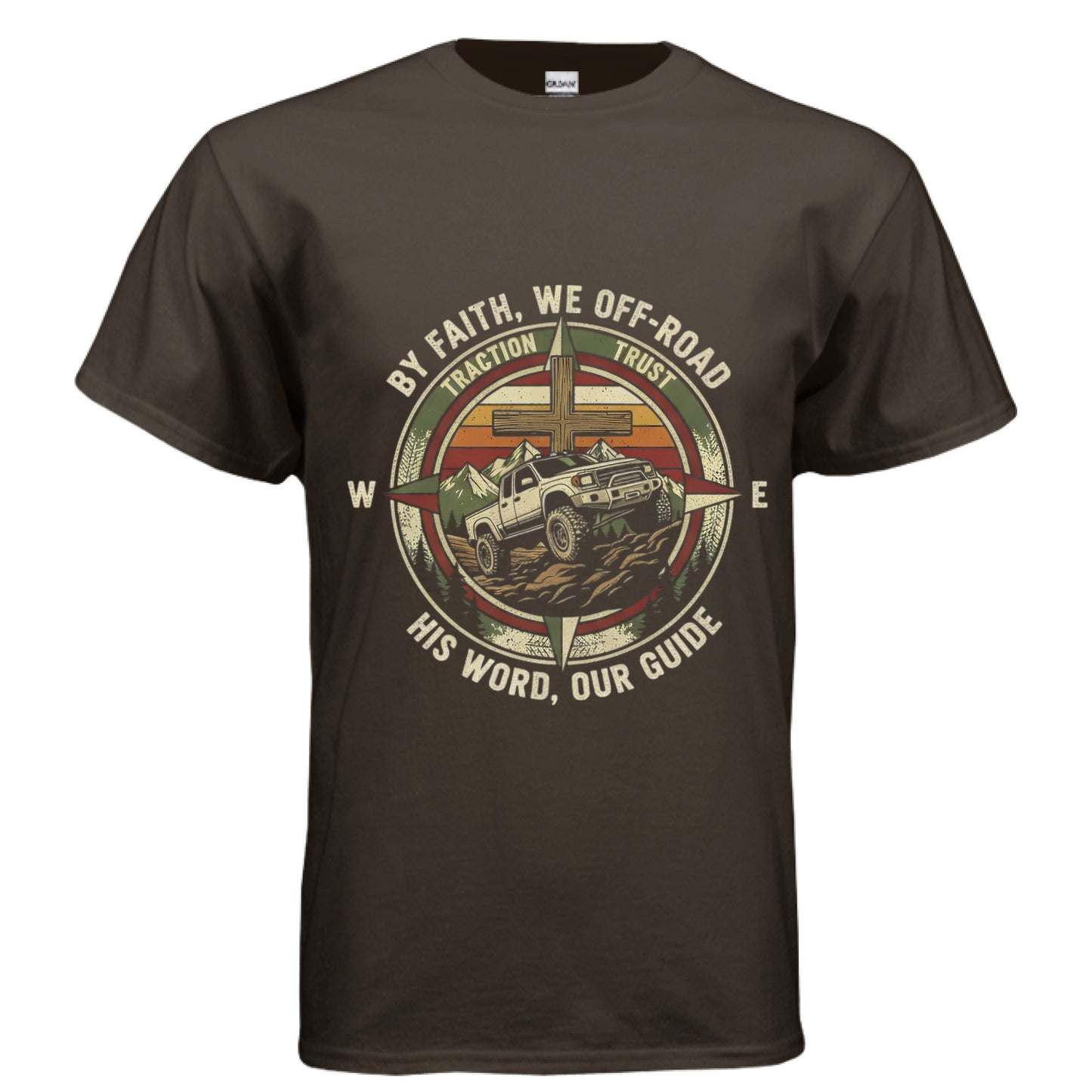 By Faith We Off-Road Faith T-Shirt DARK CHOCOLATE Salvation Clothing and Accessories Apparel