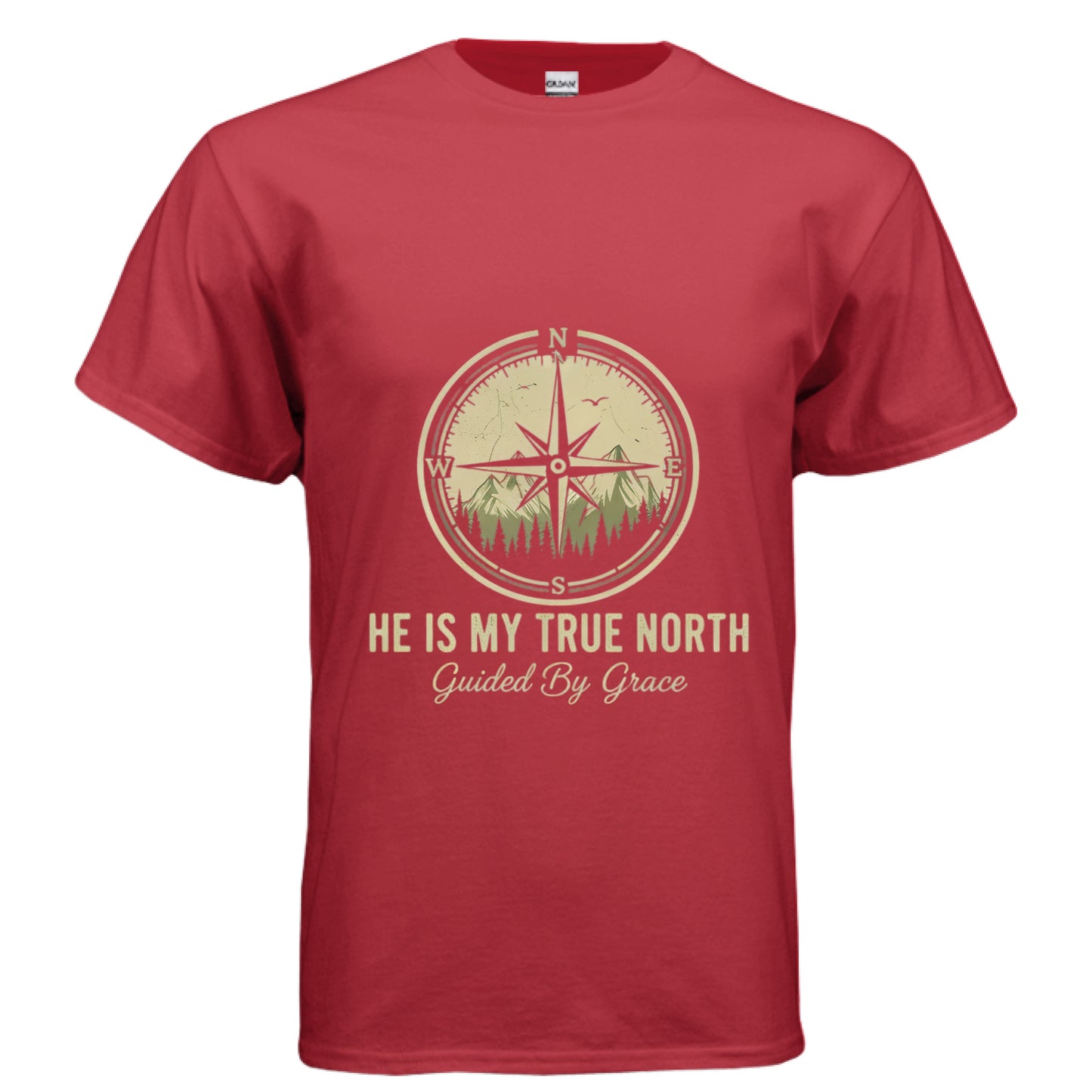He is My True North Faith T-Shirt RED Salvation Clothing and Accessories Apparel