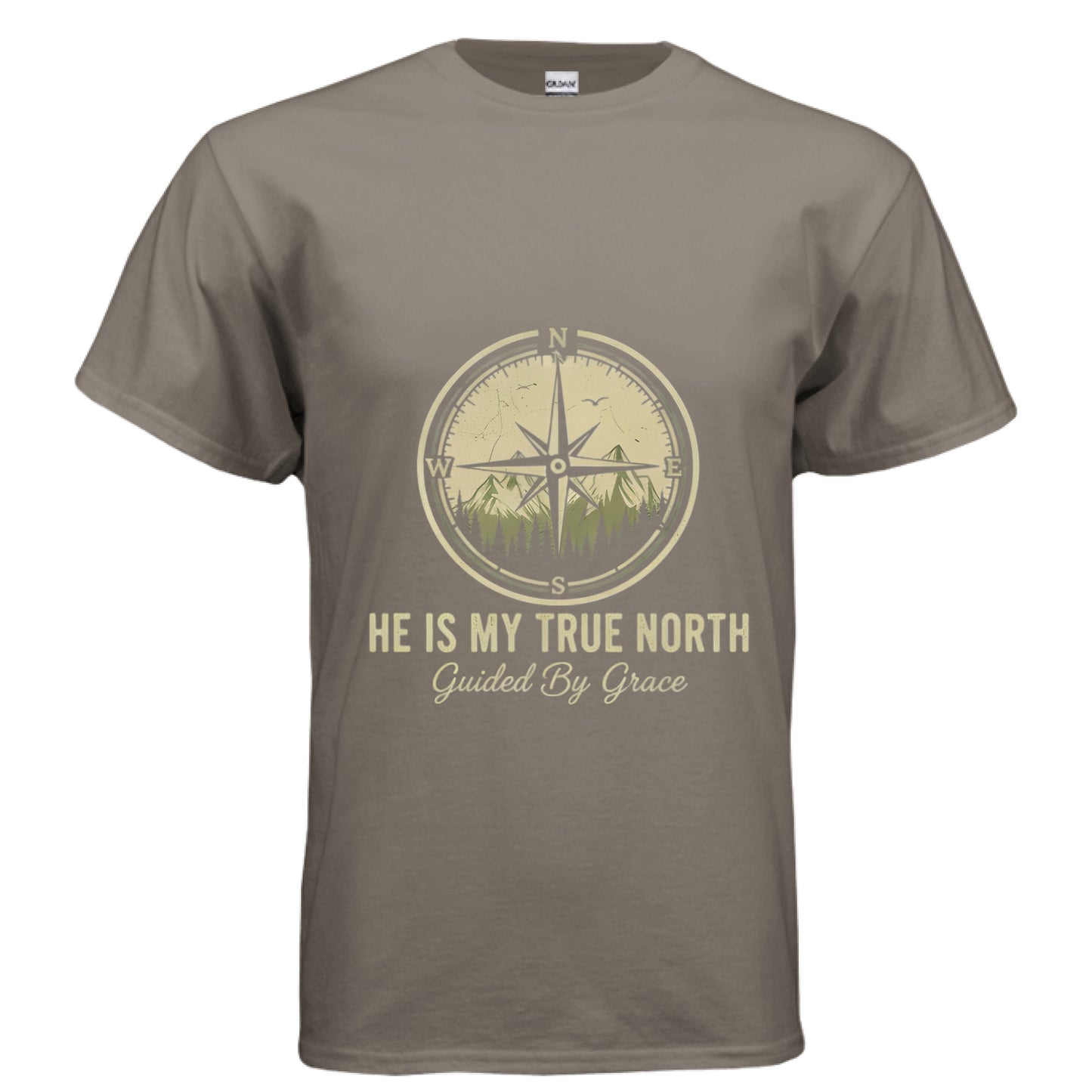 He is My True North Faith T-Shirt BROWN SAVANA Salvation Clothing and Accessories Apparel